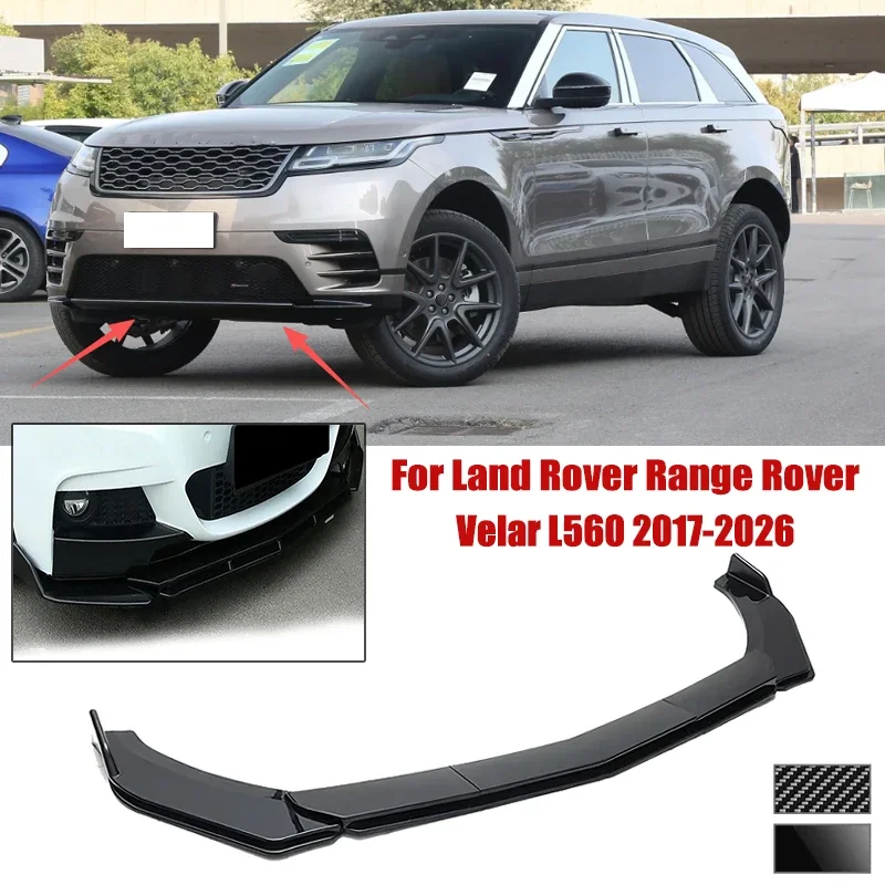 5pcs Front Bumper Shovel For Range Rover Velar L560 2017-2026 Spoiler Front Bumper Deflector Anti Scratch Protection Device