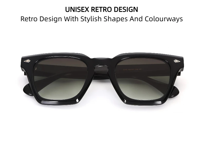 LumoGaze Retro-Sonnenbrille mit dickem Rahmen, rechteckig, UV400-Schutz für Damen, trendige Retro-Sonnenbrille aus hochwertigem Acetatfaser für Herren – Detail 12