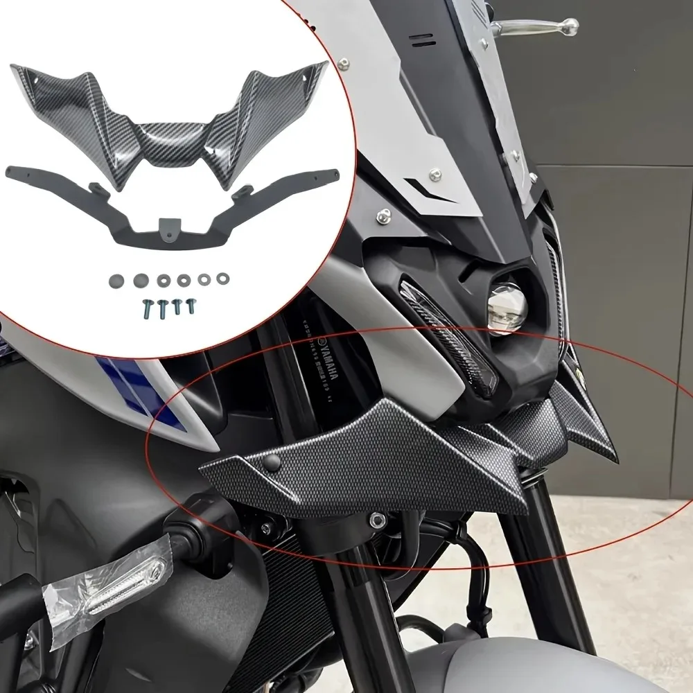 Image of Aerodynamische Frontspoiler-Winglets für Yamaha MT-09/MT-09 SP (2021-2023) – Carbonfaser-Stil, einfache Anschraubmontage