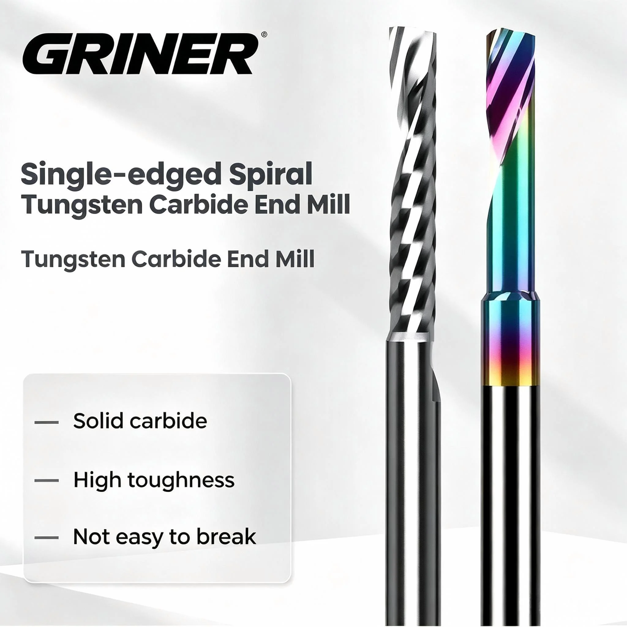 GRINER Solid Carbide Double Sided Chamfer End Mill 60° 90° Bidirectional Countersink Milling Cutter CNC Deburring Tool For Steel