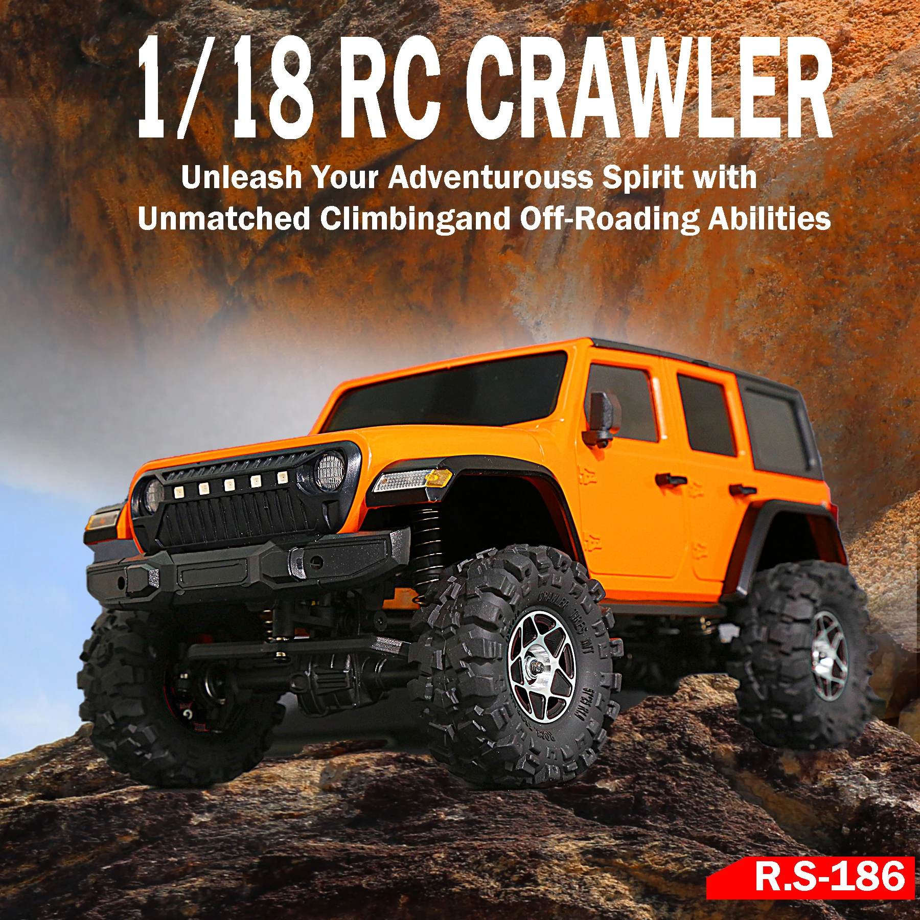 RED SPIDER 1.0 Mud Tires 57* 25mm Soft Sticky Mud Tires for TRX4M 1/18 1/24 RC Crawler Axial SCX24 FMS FCX24 Come with Sponge