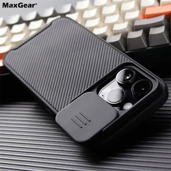 Luxury Slide Camera For MagSafe Magnetic Stripe Armor Case For iPhone 15 14 13 12 Pro Max Plus Mini 11 Wireless Charging Cover