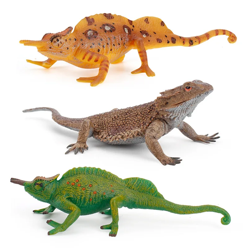 Simulation reptile Animal lizard chameleon Educational Cognitive Model Micro Ornaments Plastic Decoration Baby Toy Gift A0014