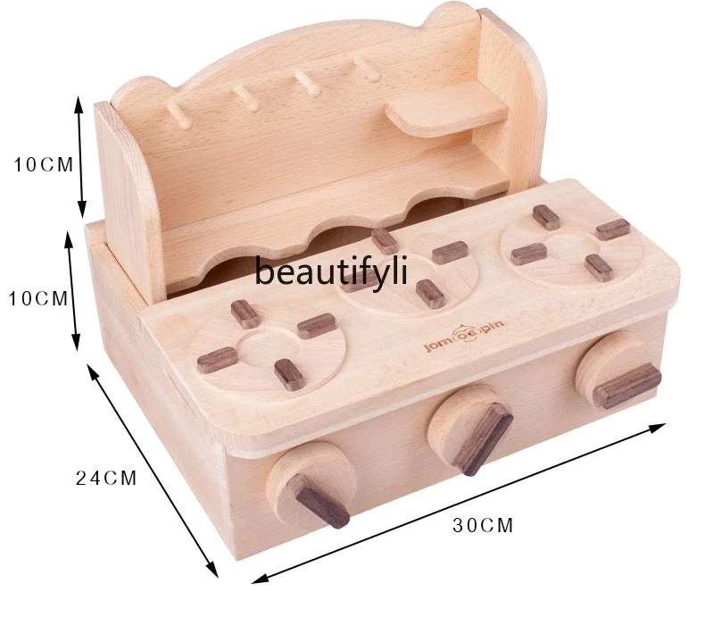 Wooden Toys Cooking Simulation Puzzle Mini Kitchenware Boys and Girls Playing House Set