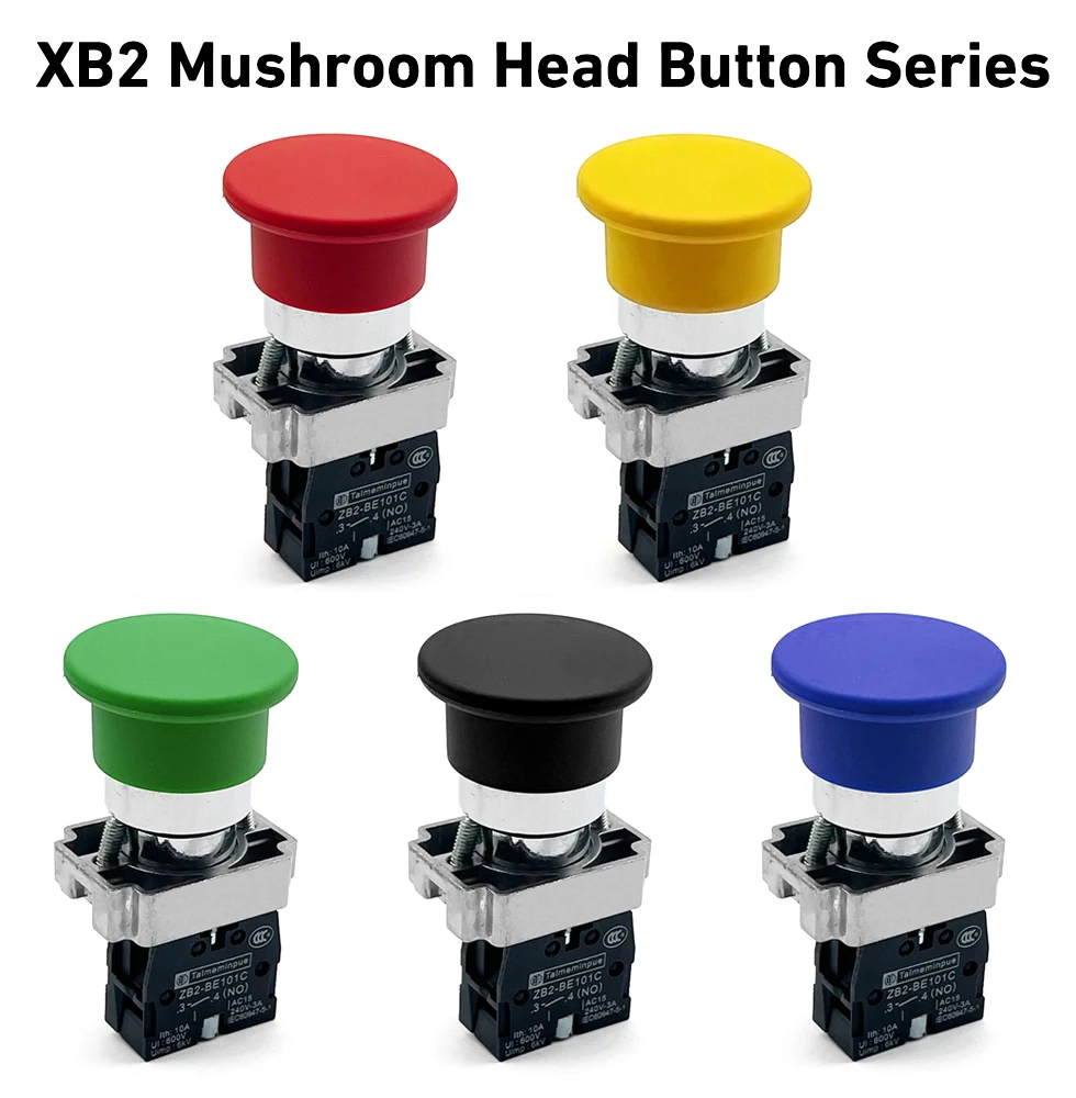 Кнопочный переключатель с грибовидной головкой 40 мм XB2-BC21 XB2-BC31 XB2-BC42 XB2-BC51 XB2-BC61 Кнопочный переключатель с самовозвратом
