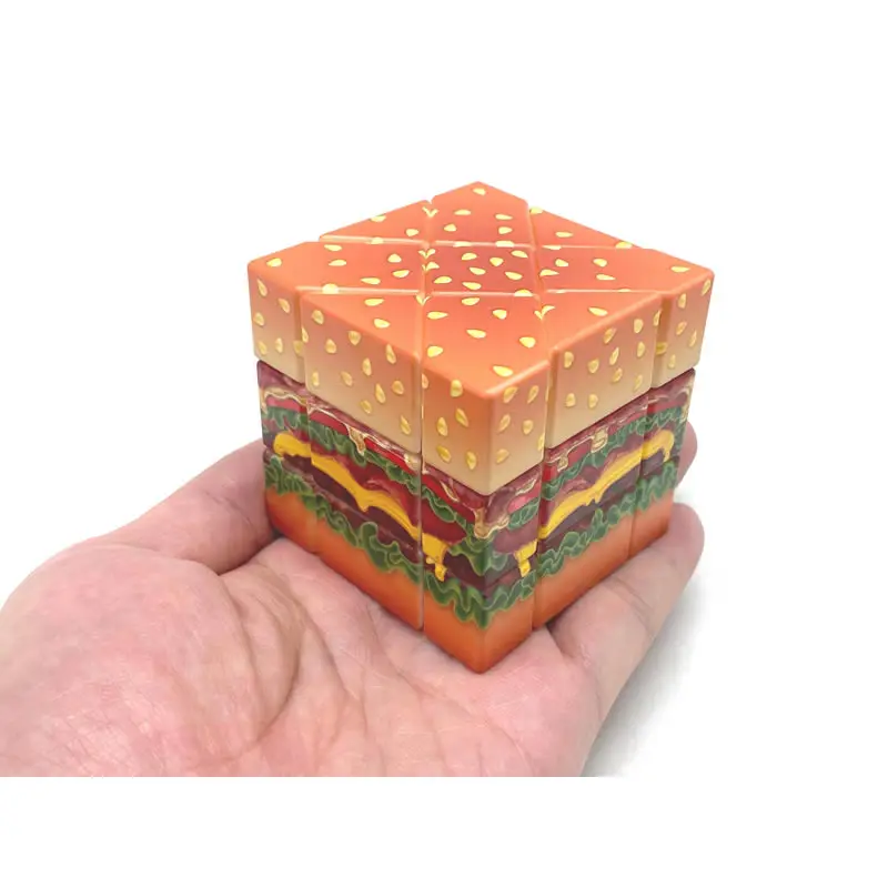 Yummy Golden Cheese Hamburger Fisher Magic Cube Calvin's Puzzles Speed Twisty Puzzle Brain Teasers Educational Toys