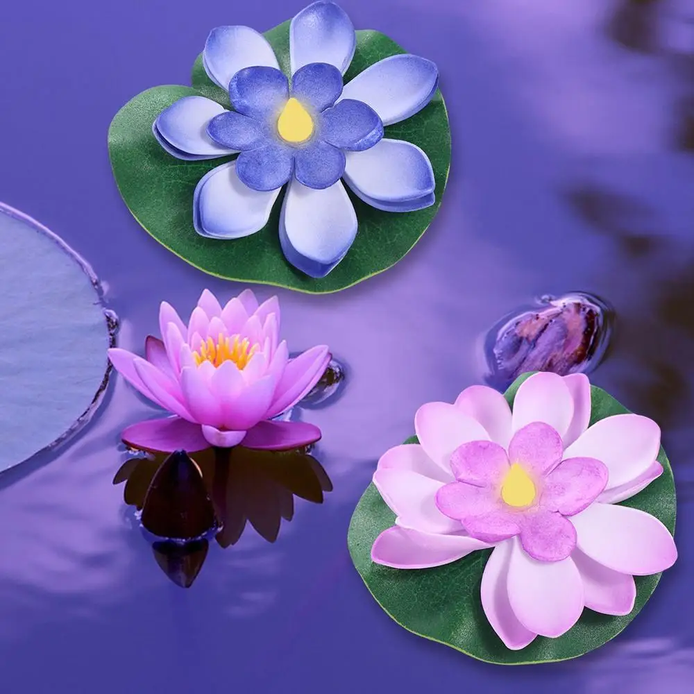 Floating Induction Floating Water Lotus Lamp Waterproof Lotus Artificial Lotus Lamp 10cm LED Electronic Candle