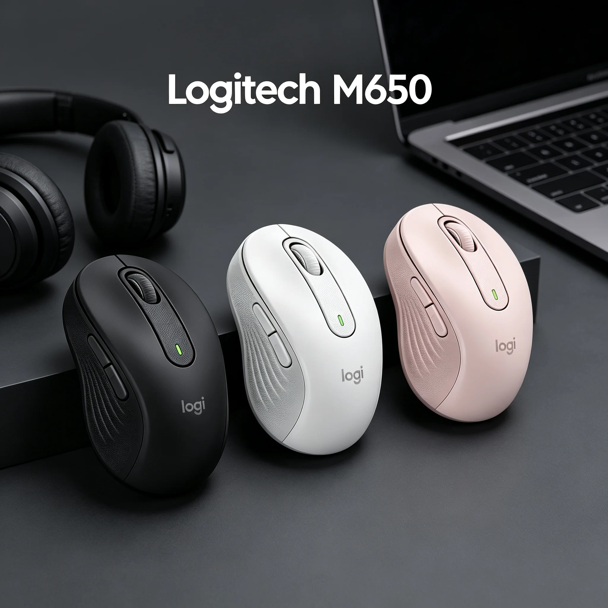 Logitech M650 Signature Silent Wireless Bluetooth Mouse Multi Pairing Switch Between Multiple Devices 4000DPI Optical Sensor Rec