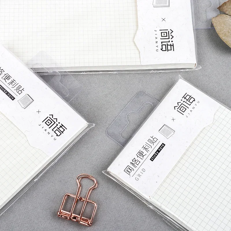 60 ชิ้นเกาหลี Ins นักเรียน Simple Blank Grid แนวนอน Sticky Note Strong Sticky ขนาดเล็ก Note Pad