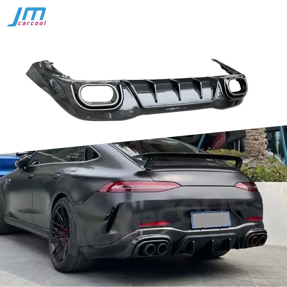 Dry Carbon Fiber Rear Diffuser Bumper Extension Lip Chin Splitters Spoiler For Benz AMG GT63 GT63S 4 Door 2019-2023 Accessories