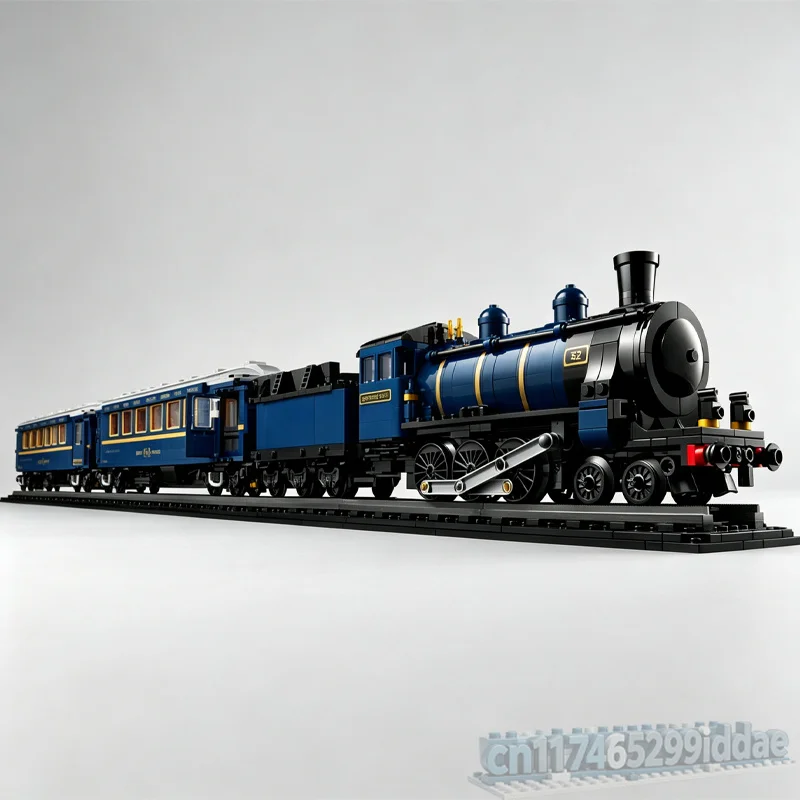 2572PCS Motorized Classic Steam Locomotive Building Block Railway Train Engine Model Assembly Creative Technology Display Gift