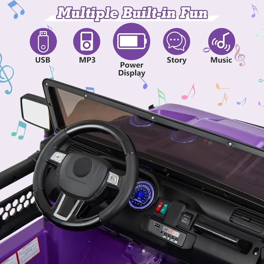 24V 전동차 2WD/4WD 전환 가능 2인승 전기차 지프 트럭 20인치 와이드 시트 4X550W 파워 휠 리모컨 포함