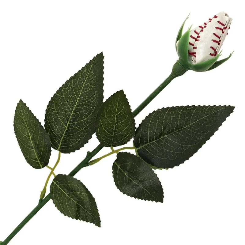 A94E-Rosa de Softbol deportiva, rosa de cuero hecha a mano, flores artificiales de Softbol, regalo para fanáticos de la mamá de Softbol, graduación en equipo