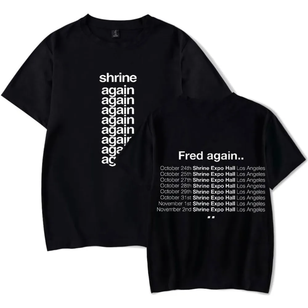 Fred Again Shrine Again Short Sleeve Merch Tee Women Men Crewneck Fashion T-shirt Unisex Tops