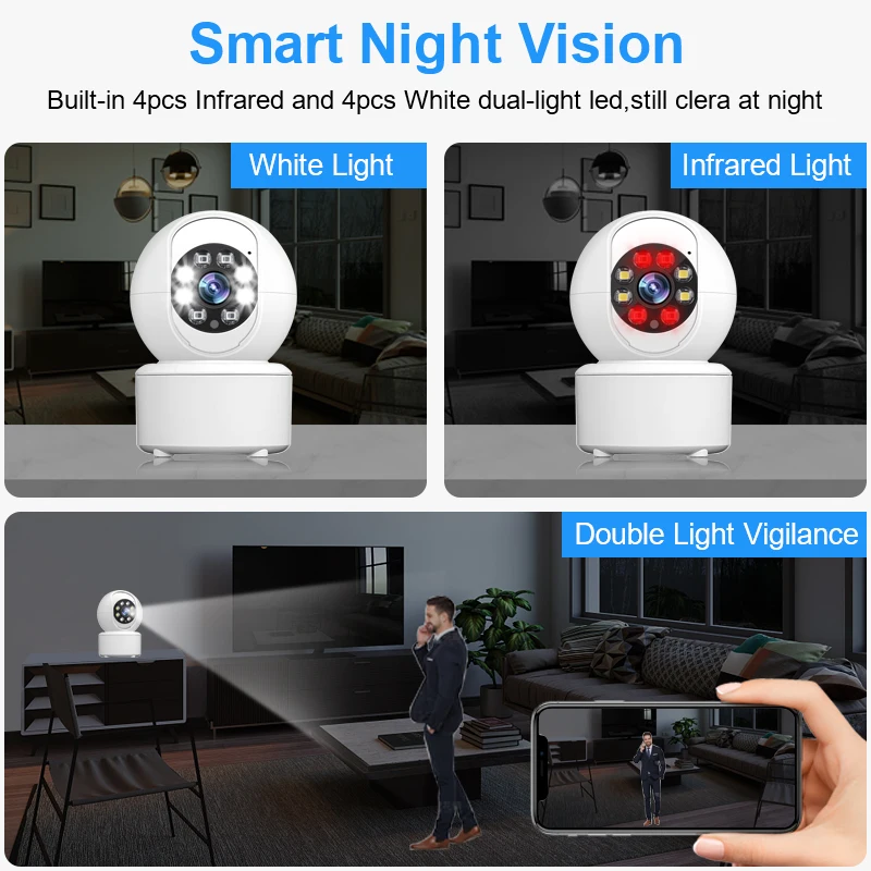 Smar Bluetooth Connecting 3MP Cloud Wireless IP Camera Smart Home Color Night Auto Tracking Surveillance Security Baby Monitor