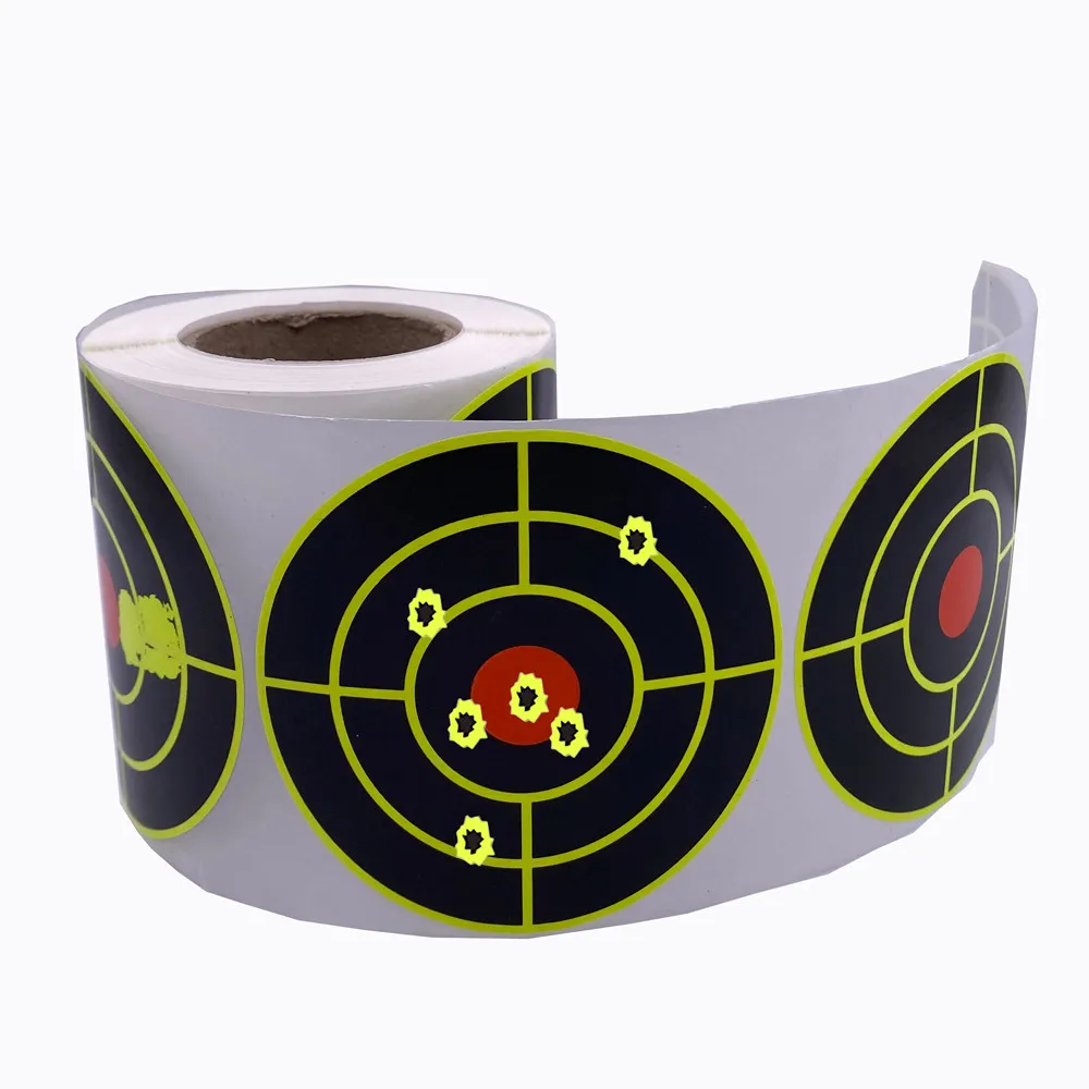 100 sheets/200 sheets/250 sheets/roll diameter 7.5 cm shooting practice splash color changing target paper stickers
