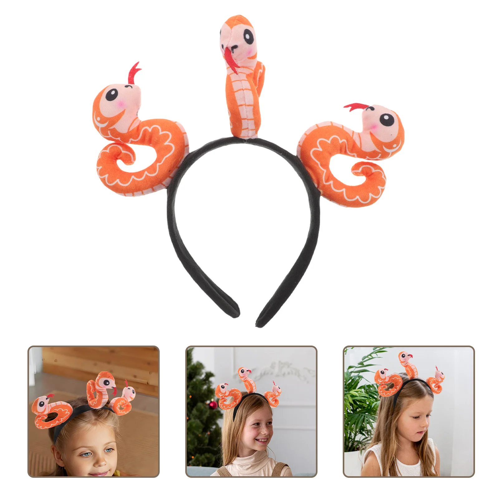

Cute Snake Year Headband Lightweight Fabric Animal Hair Accessory Festival Costume Party Cosplay Spring Carnival Funny