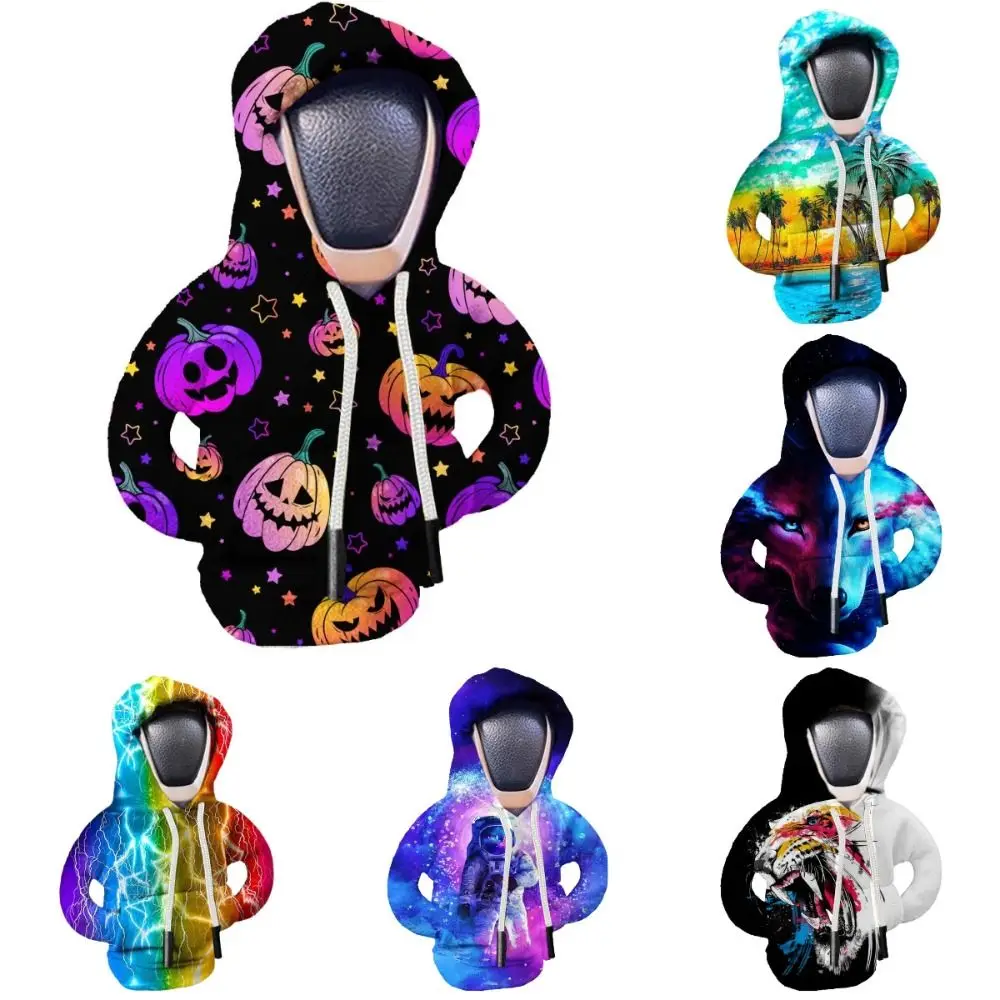 Funny Color Stitching Gear Shift Hoodie Cover Soft Car Interior Shift Cover Durable Creative Gear Handle Decoration