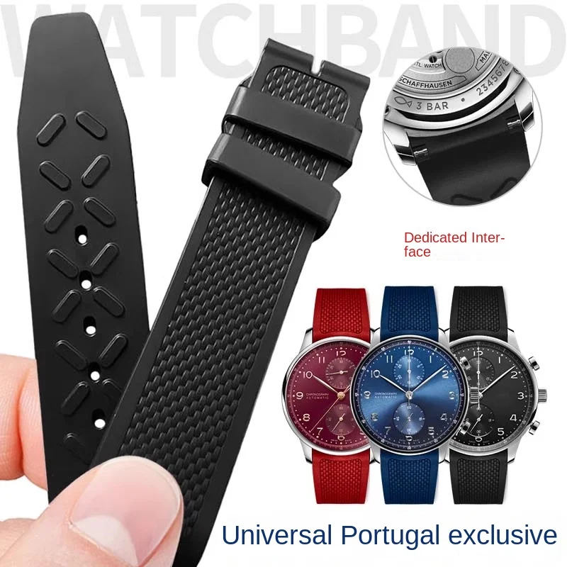 

Подходит для IWC Portugieser Chronograp FKM резиновый ремешок для часов 20*18 мм с пряжкой из нержавеющей стали ремешок для часов