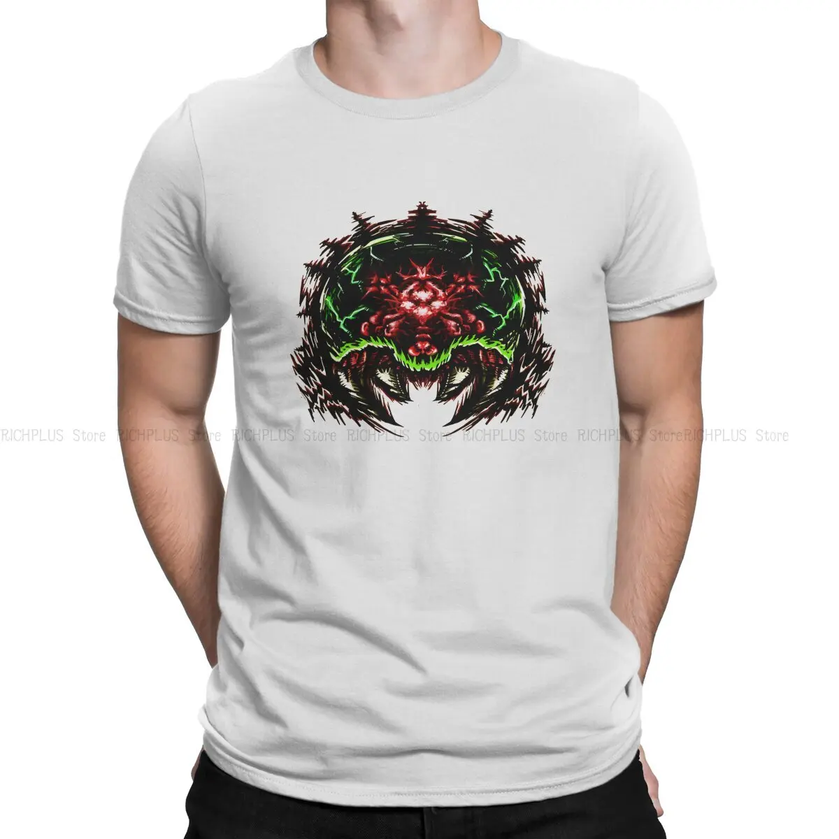 Super Metroid Game Creative TShirt for Men Angry Baby Round Neck Polyester T Shirt Hip Hop Birthday Gifts Streetwear