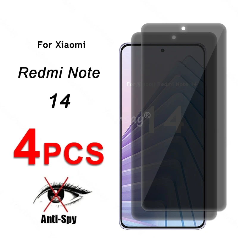

Privacy Screen Glass For Xiaomi Redmi Note 14 Glass Anti-Spy Protector Screen Film Redmi Note 14 Tempered Glass Redmi Note 14 5G