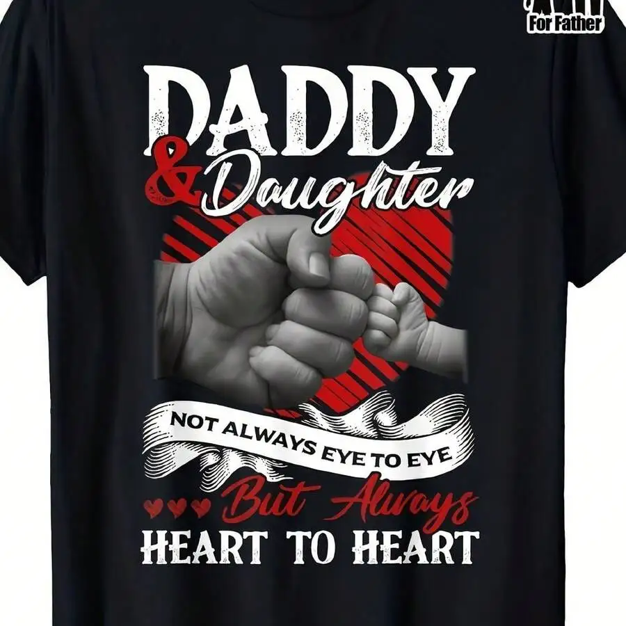 Daddy And Daughter Heart To Heart Matching T-Shirt For Family Men'S Casual Short Sleeve T-Shirt Soft Breathable Fabric For 2026