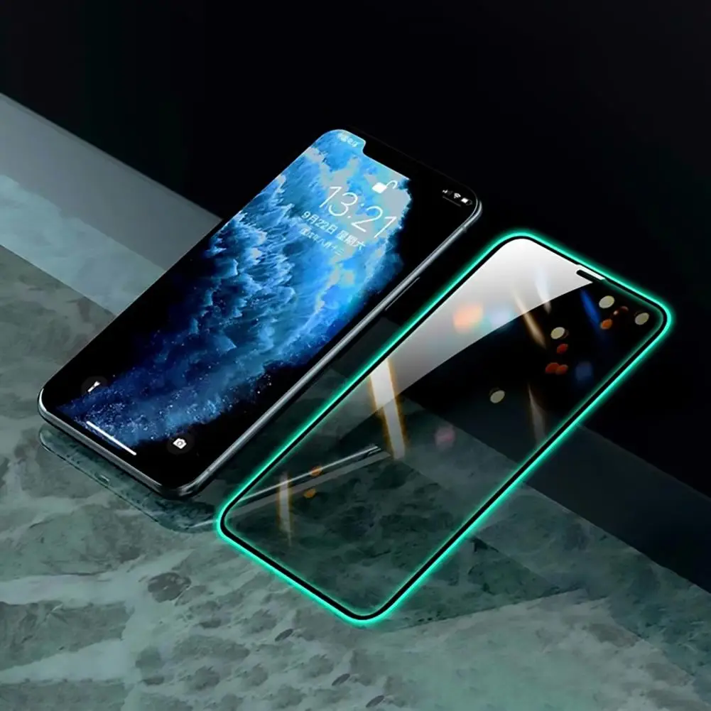 Película protectora de pantalla de teléfono, vidrio templado luminoso 9D, dureza clara, para iPhone 13, 11, 12 Pro, Max, XR, X, XS, 7, 8 Plus