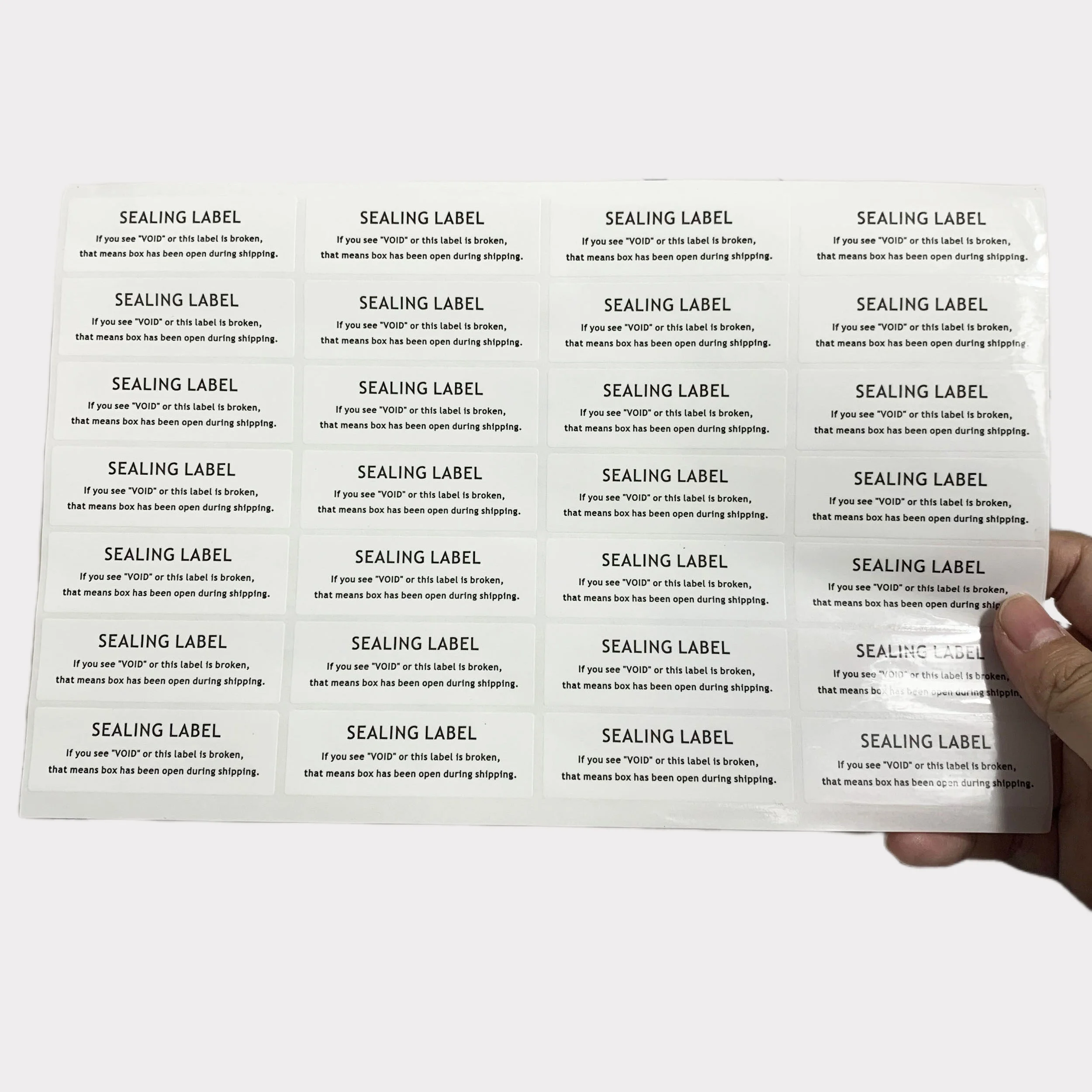 56/112pcs White Tamper-Evident Void Sealing Stickers, Business Sealing Label for Postal Packages Shipping Box Seals, Gift Seal