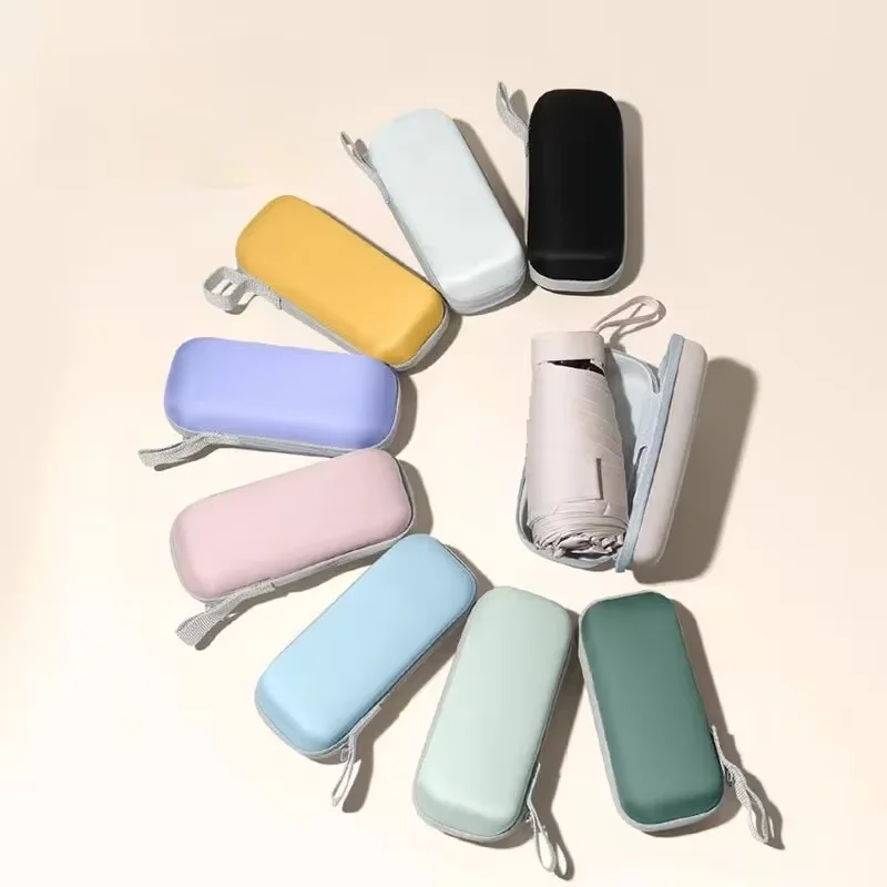 Mini Umbrella Capsule Design Portable Dual-Use Sunny & Rainy Mode Rainproof Sun Protection Outdoor Travel Parasol Umbrella