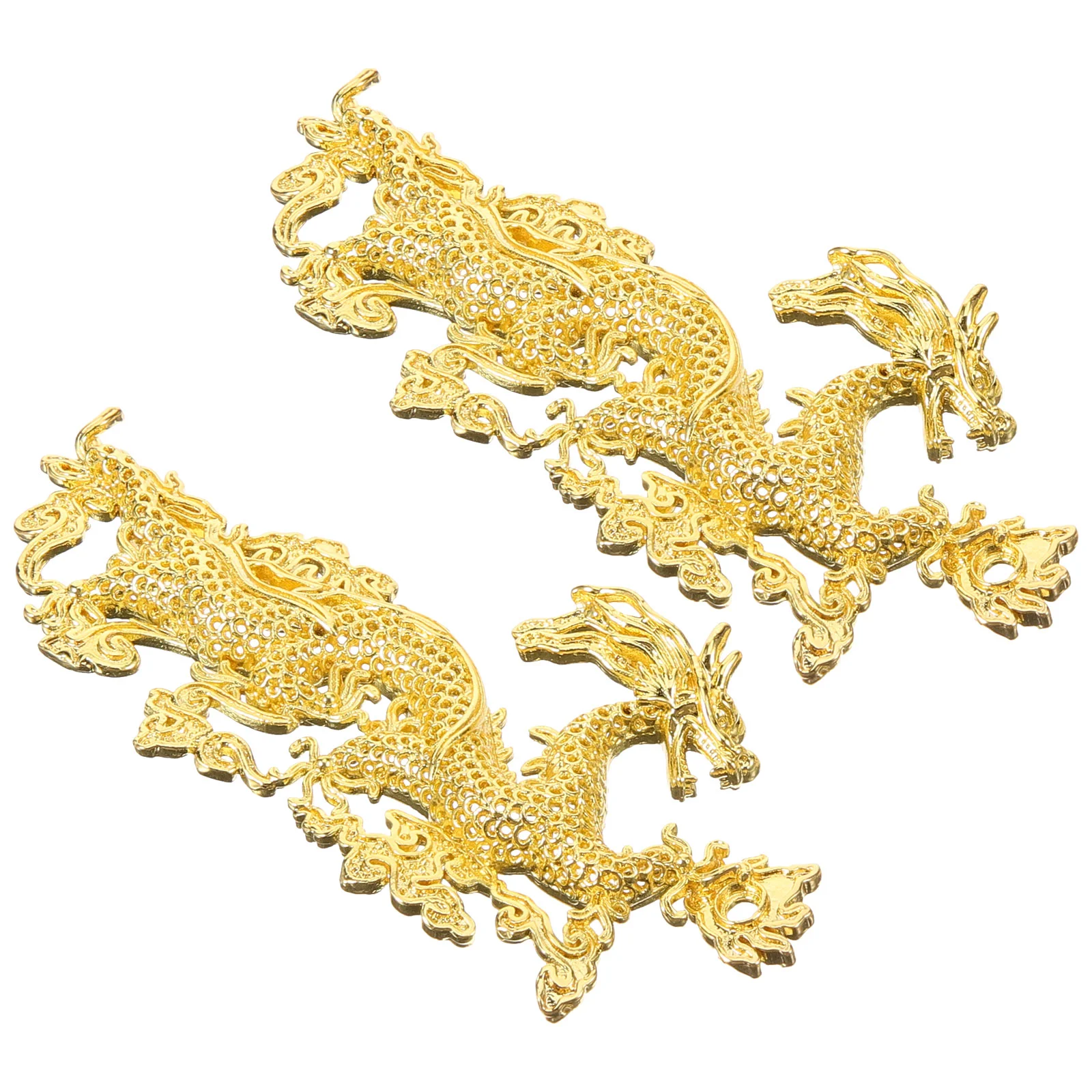 

2 Pcs Hairpin Material Elegant Hollow Dragon Design Accessories for Crafting Metal Jewelry Charm Hair Stick Decorations