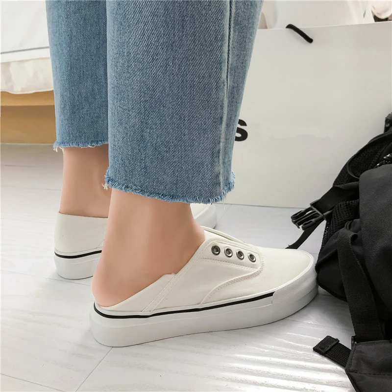 

Luxury Fashion Sneakers New Women Canvas Shoes Woman Flats Shoes Shallow Slip-On Casual Shoes Ladies Loafers Zapatos De Mujer