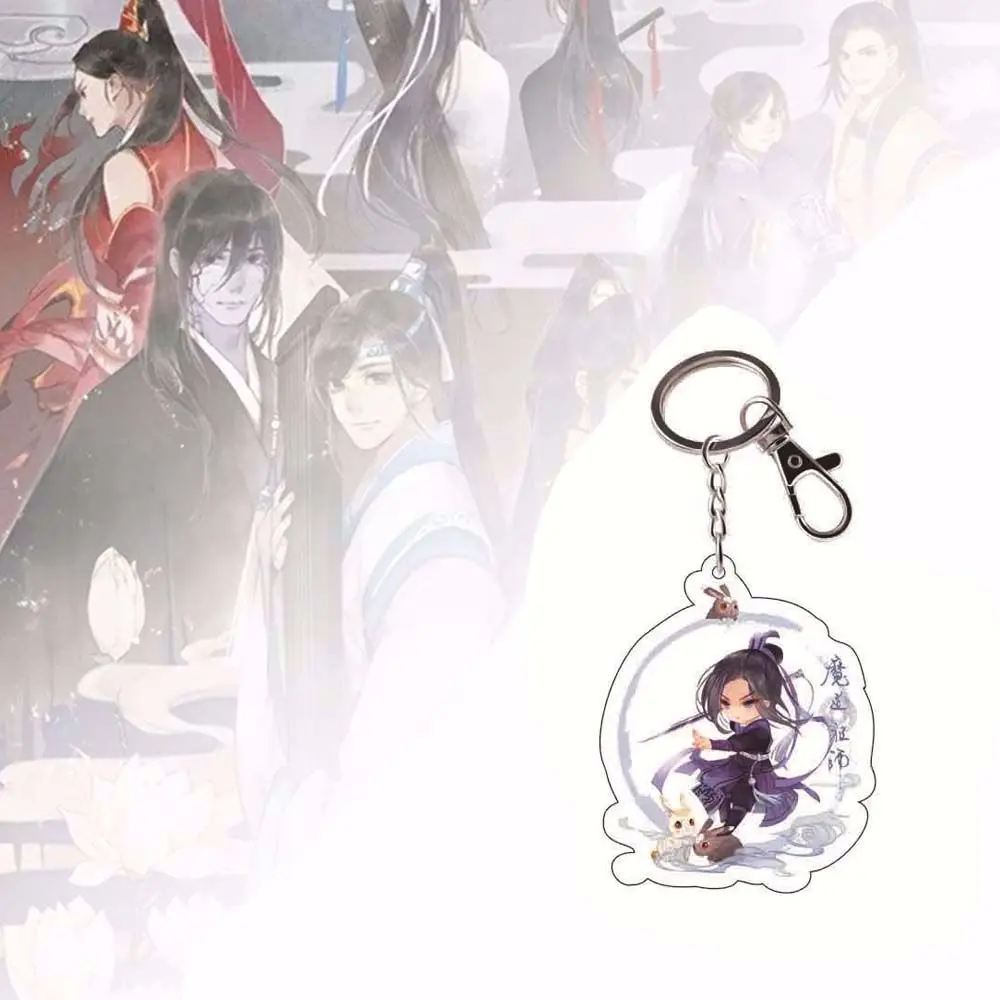 Cute Anime Car Interior Accessories Bag Pendant Acrylic Wei Wuxian Mo Dao Zu Shi Key Ring Holder Keychain Key Rings DIY