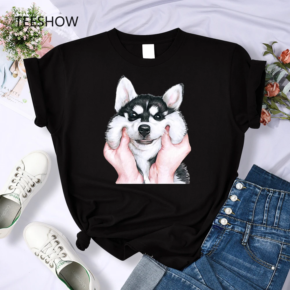 

Cute Animal Husky Printed Harajuku Tshirt Women Fashion O-Neck Tops Tee Clothes Short Sleeve Casual Shirts for Women,Drop Ship