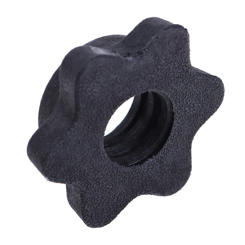 1Pc Black Dumbbell Hex Nut Dumbbell Rod Nut Spinlock Collars for Barbells Bars Training Sports