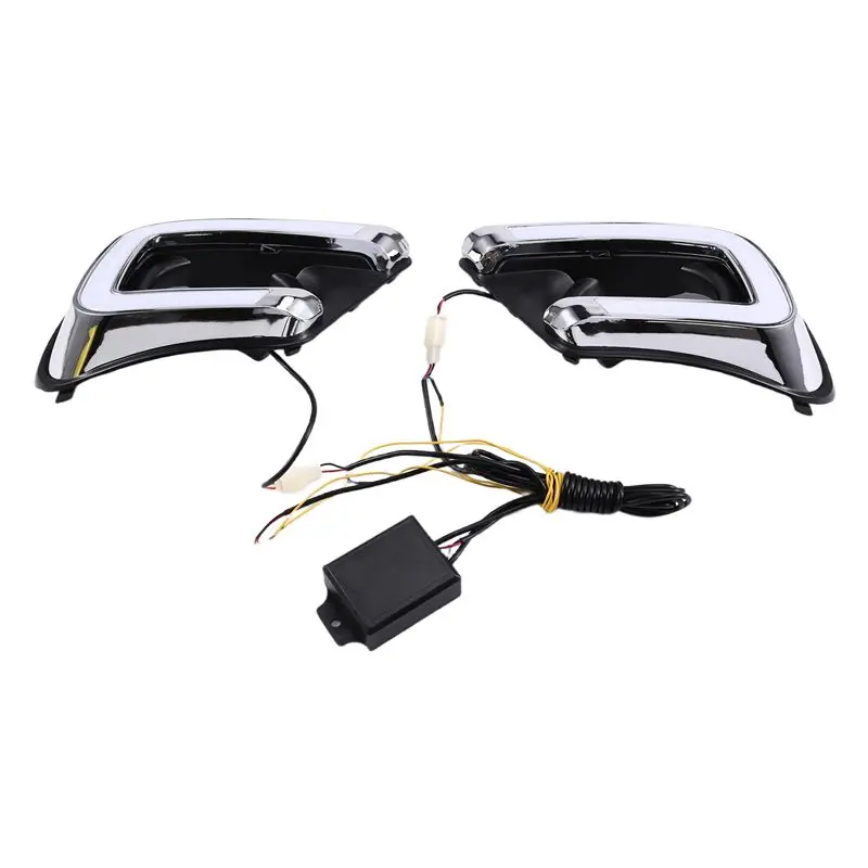 

New For Dodge Journey FIAT Freemont 2014-2017 1 Pair LED Daytime Running Light Fog Lamp Hole Turn Signal DRL Accessories Car Lig