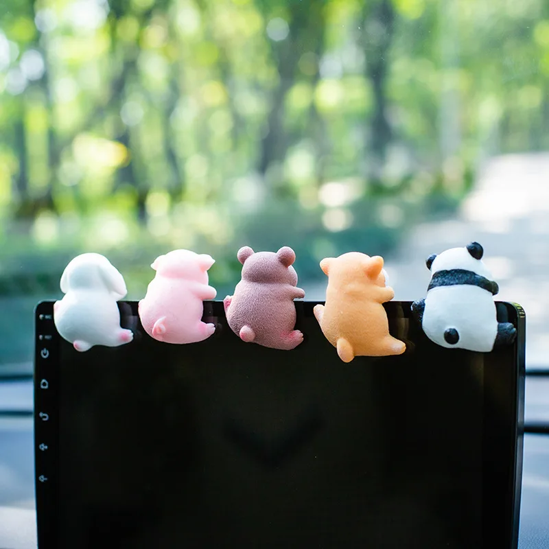1pc Car's Display Screen Rabbit Koala Panda Dog Decorative Party Piece Center Console Ornament Office Computer PC DIY Phone Case