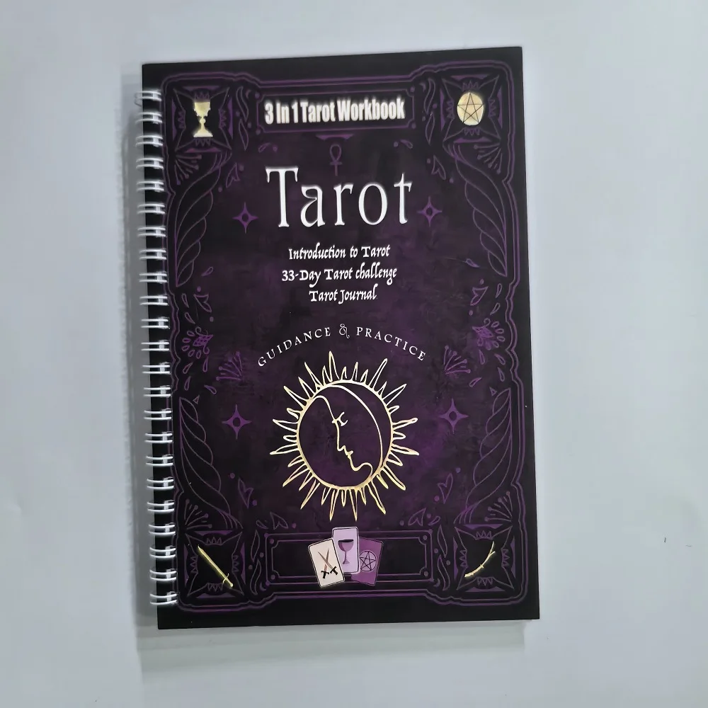 3-in-1 Guided Tarot Workbook For Beginners Introduction To tarot 33-day Challenge Journal English Book
