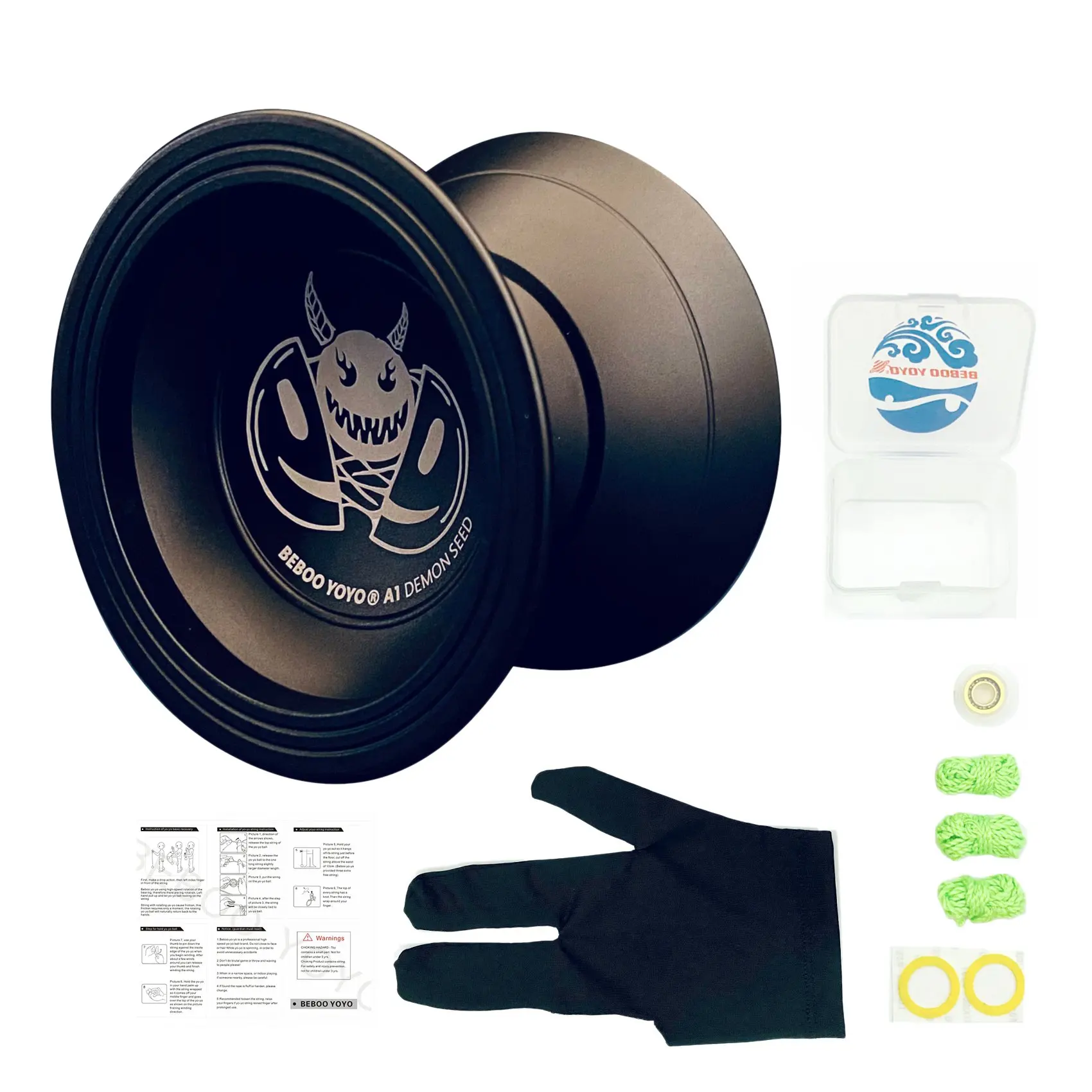 A1 Yoyo for Kids,Yoyo for Beginners Aluminum Alloy Yoyo,Easy to Return and Practise Tricks,Black