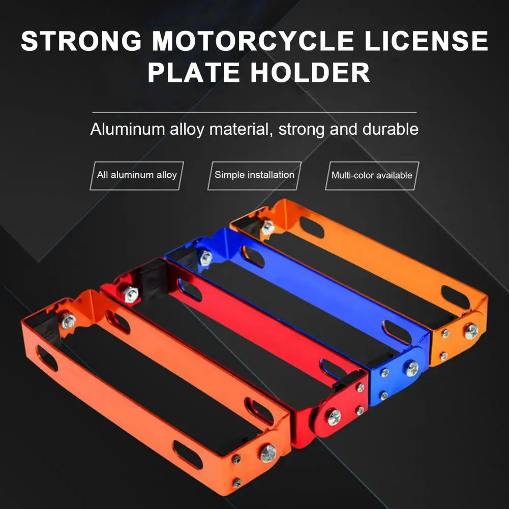 Universal Motorcycle License Plate Frame Adjustable Retrofit Rack Aluminum Alloy License Plate Bracket Motorcycle Accessories