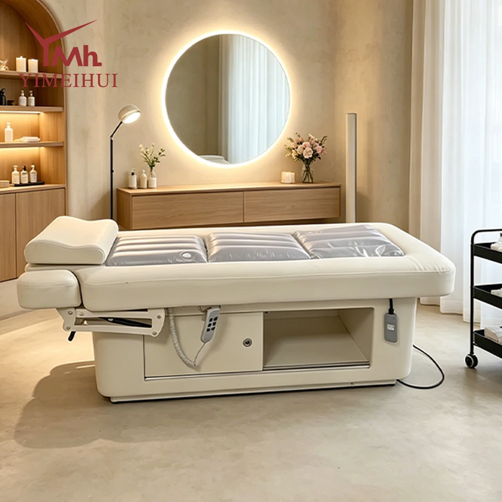 Two Motors Electric Facial Massage Bed With Storage Base For Medical Spa Esthetician Beauty Salon Furniture