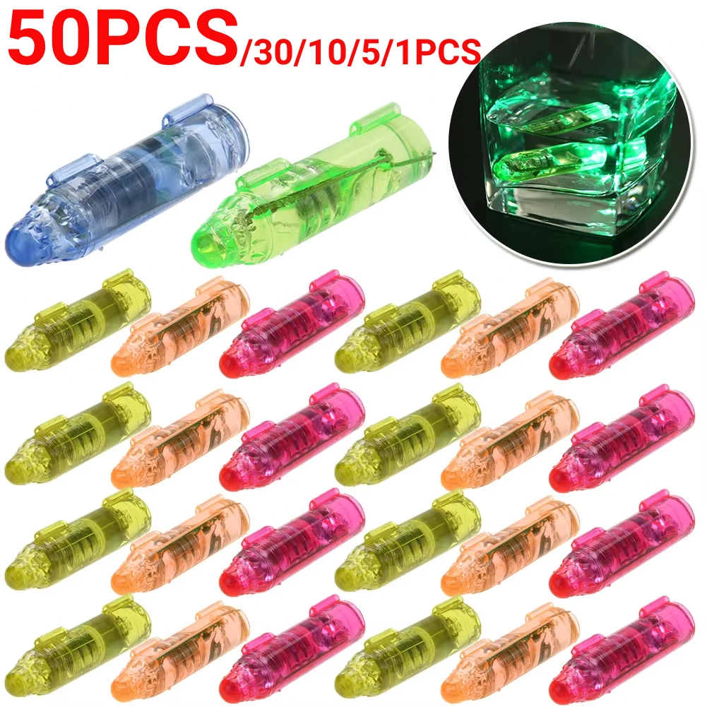 1-50PCS Deep Drop Fishing Light Multicolor Underwater Fish Attracting Indicator Lure LED Fishing Flash Light Bait Flashing Light