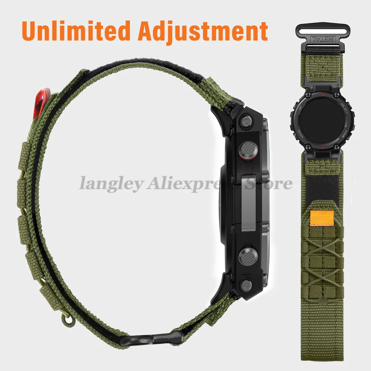 حزام نايلون مموه لـ Huami Amazfit T-rex 2 3 Ultra سوار لـ Amazfit T-rex Pro Tyrannosaurus Band استبدال معصمه