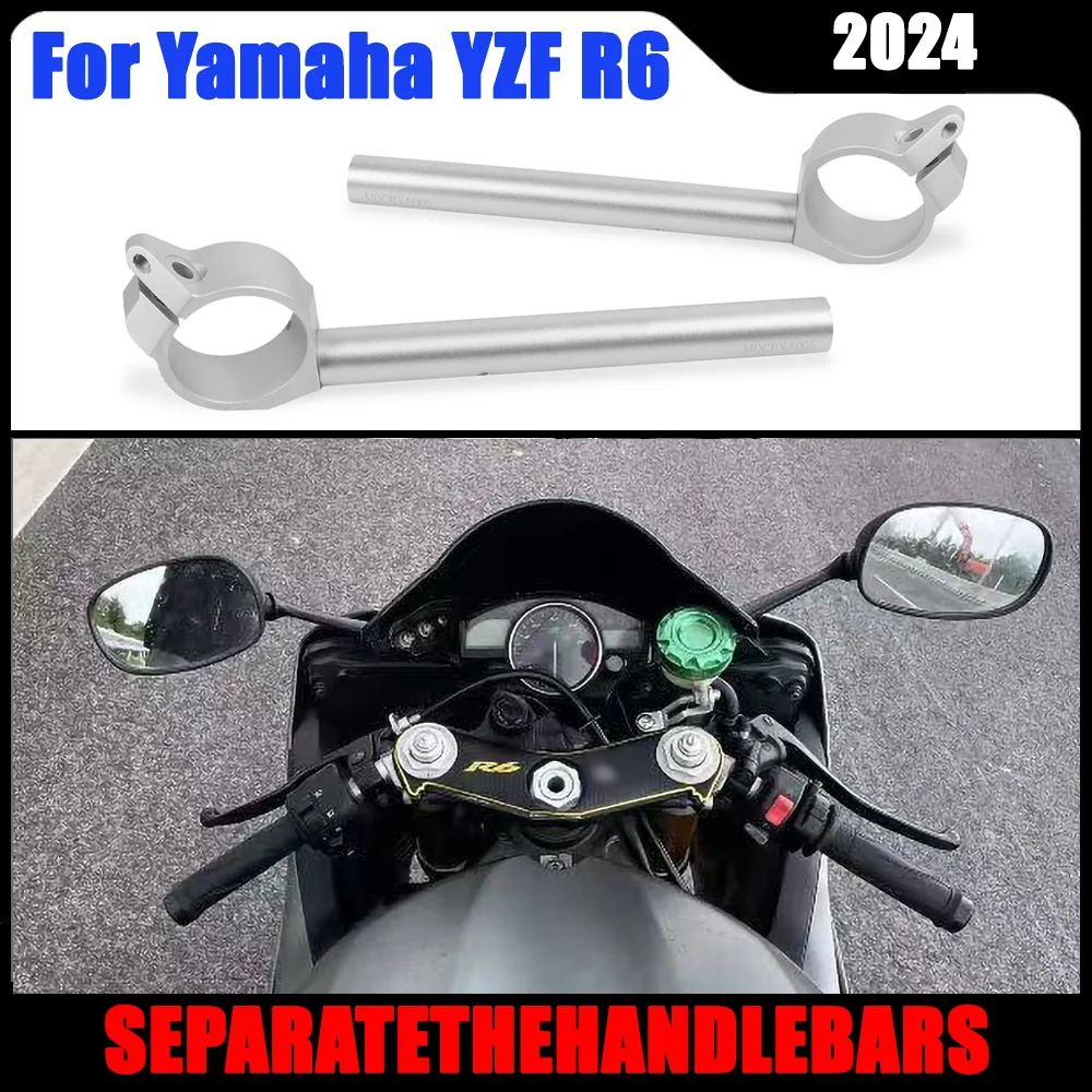 

For Yamaha YZF R6 YZF-R6 YZFR6 2017-2022 2023 2024 Motorcycle Handlebars Grips Clipon Handle Bars Clip-on Fork Tube Handlebar