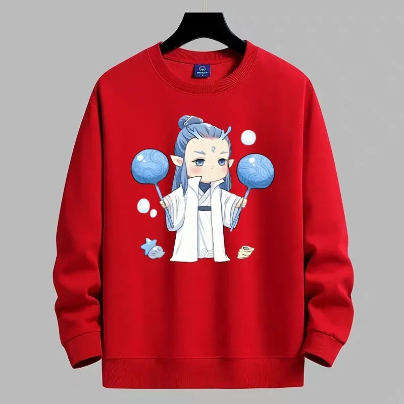 سترة برقبة دائرية على طراز الوالدين والطفل مع نمط شبابي على شكل تنين كرتوني على الطراز القديم، سترة عصرية ومتعددة الاستخدامات #3