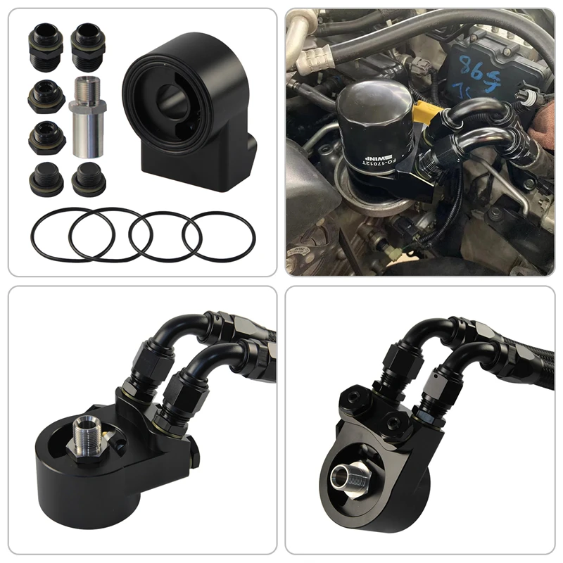 10AN 10 Rows Oil Cooler Kit Aluminum FA20 For Toyota GT86 FT86 Subaur BRZ ZN6 ZD6 W/80-90 Degree Thermostatic Radiator Kit