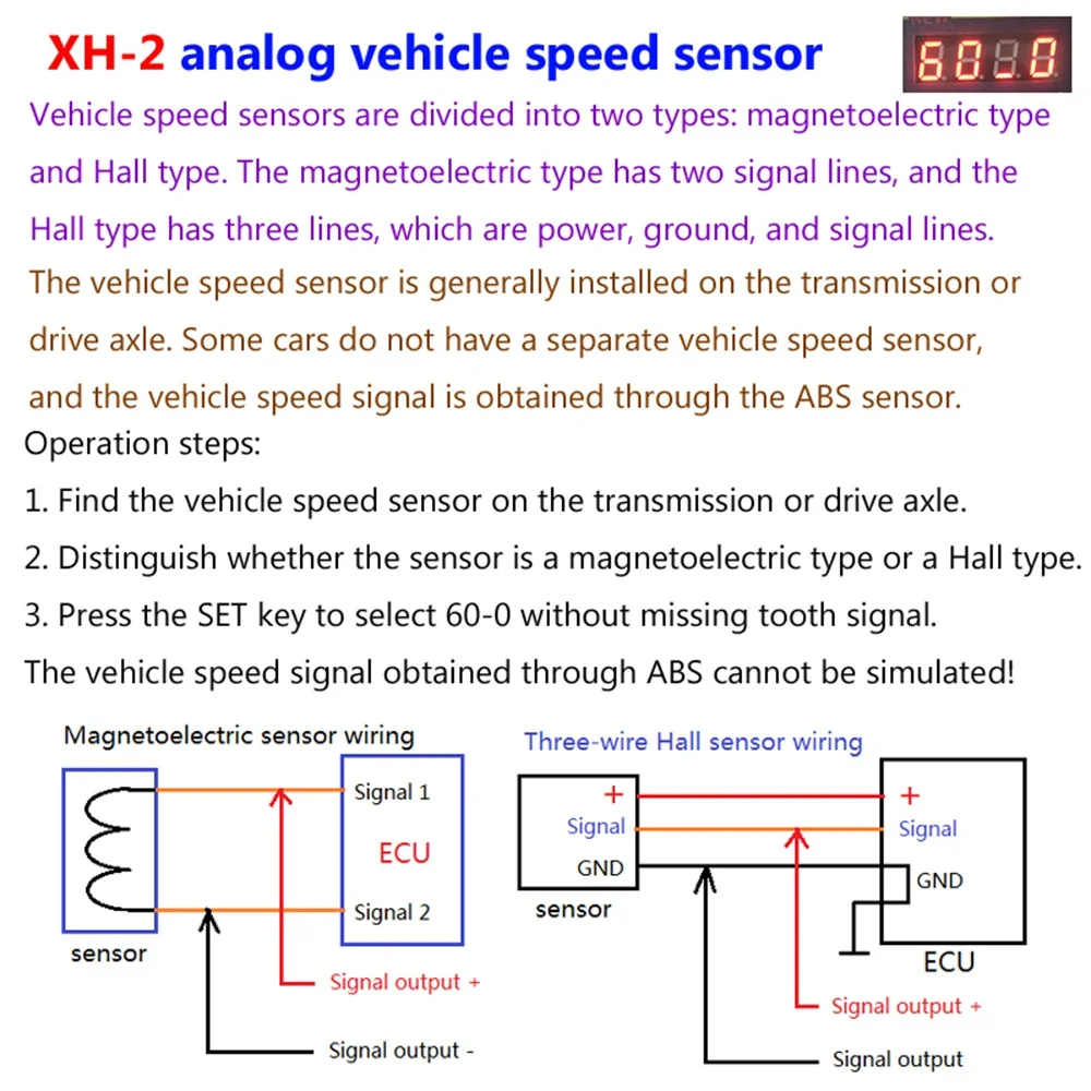 XH-2 Auto Vehicle Signal Generator Car Hall Sensor and Crankshaft Position Sensor Signal Simulator Meter 2Hz to 8KHz