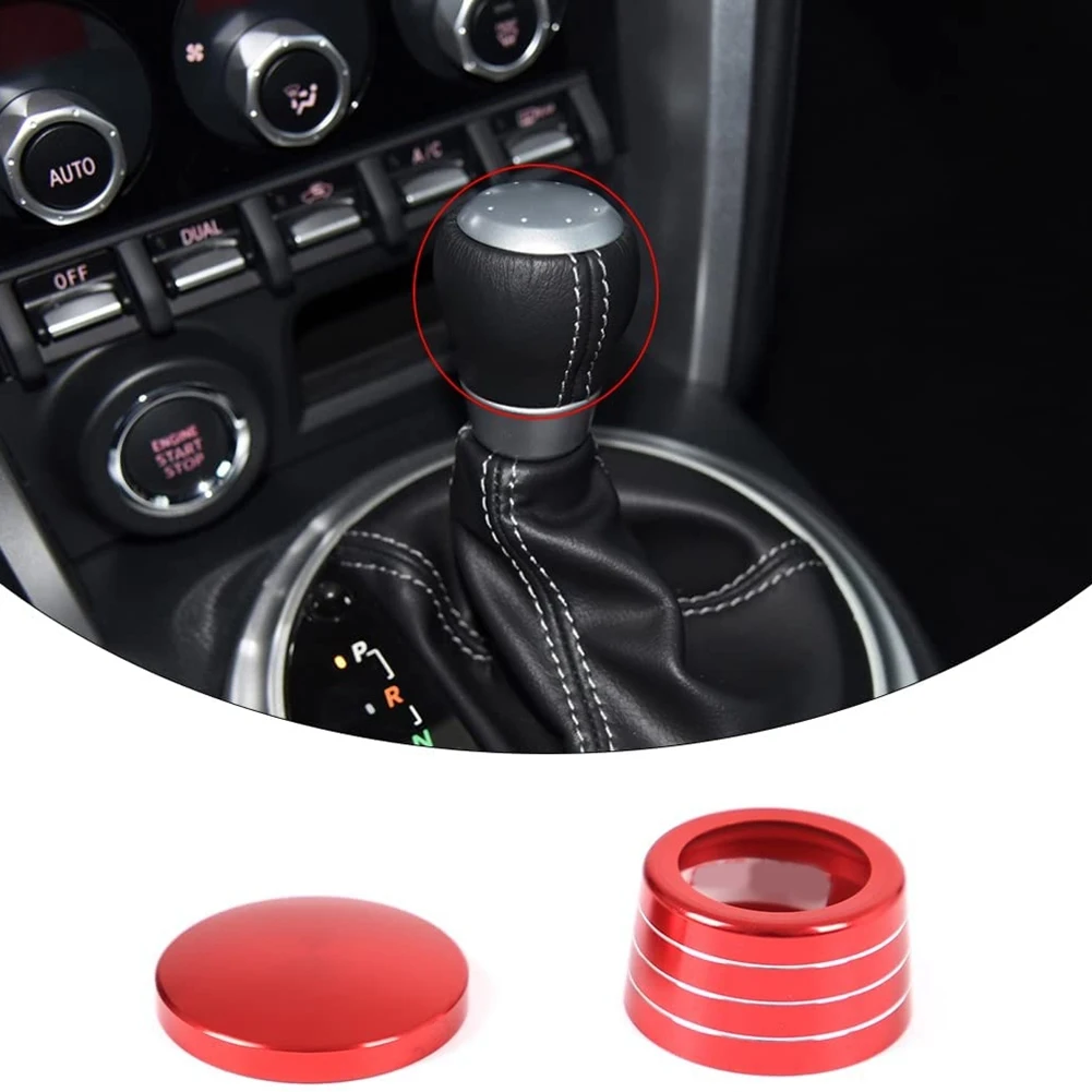 For 86 BRZ 2012-2020 Car Aluminum Alloy Gear Shift Knob Cover Trim Decor Interior Accessories, Red