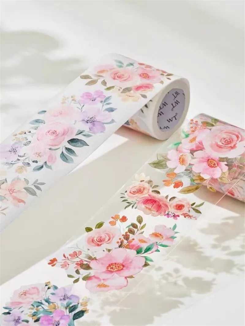 Vintage Floral Show Collection Washi PET Tape for Card Making DIY Scrapbooking Decorative Sticker