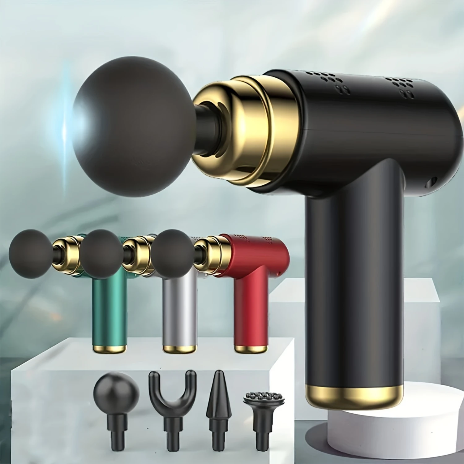 

High Torque Powered 1pc Massage Gun - Deep Tissue Muscle Handheld Percussion Massager, Fascia Gun with Ultra Compact Elegant Des
