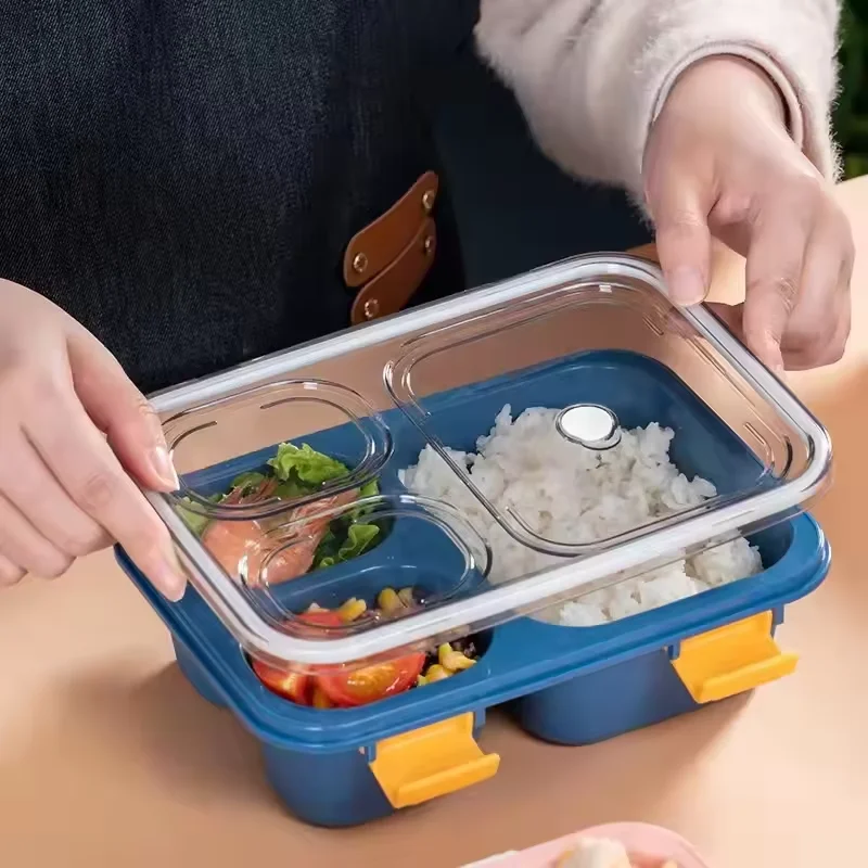 Bento Lunch  with Transparent Lid  Fruit Food  for Office Workers Kids Divided Lunch